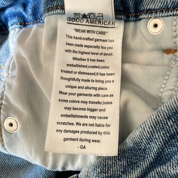 Good American distressed blue jeans size 2/26 good curve stretchy - Picture 8 of 8